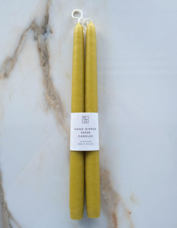 Hand-Dipped Taper Candle Pair, Chartreuse