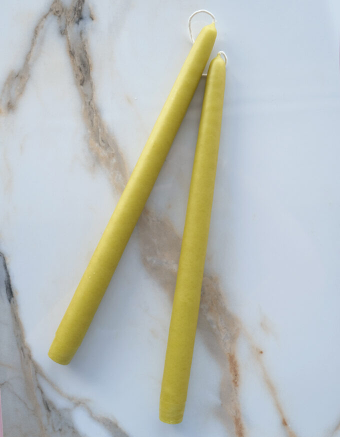 Hand-Dipped Taper Candle Pair, Chartreuse