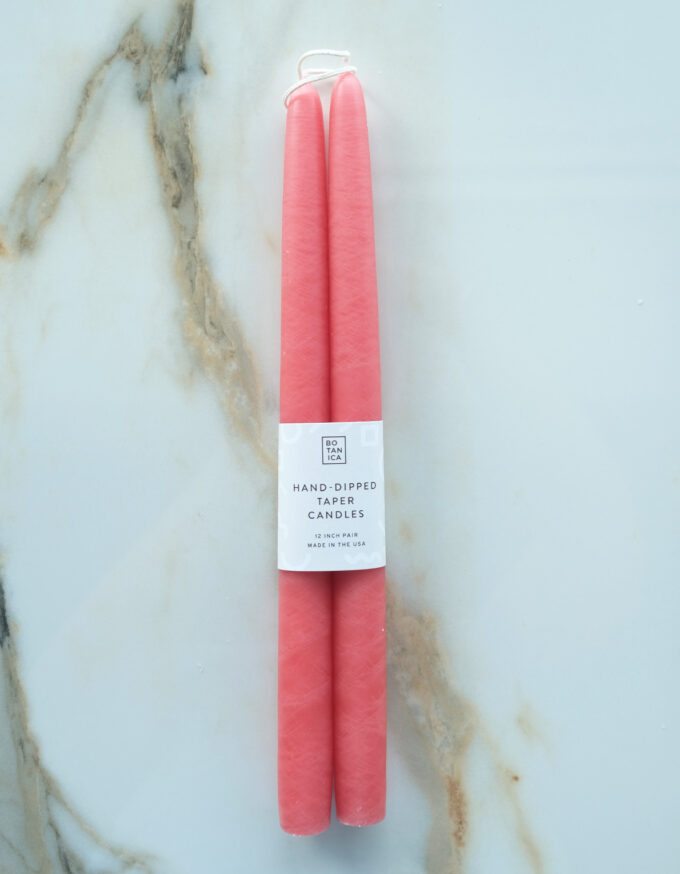 Hand-Dipped Taper Candle Pair, Shell Pink